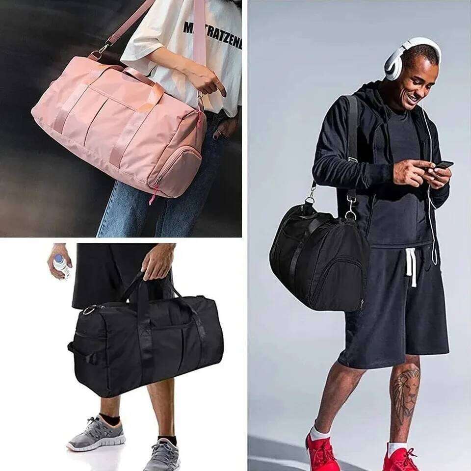 Workout Fitness Luggage with Wet Pocket Shoes Compartment Travel Yoga Sports Gym Duffel Bag for Men Women Y260225