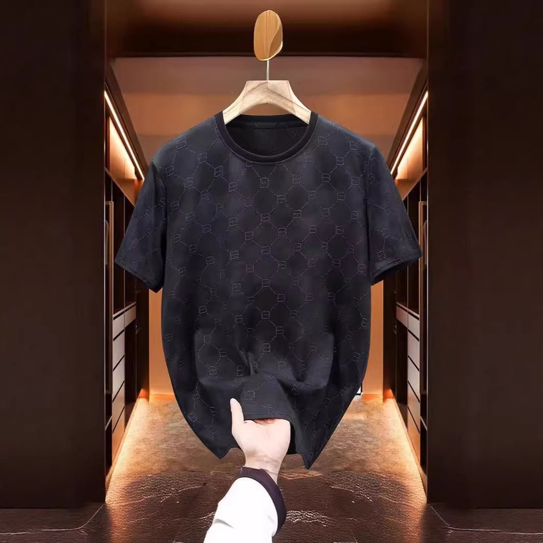 Luxury Brand Designer Clothes Men's Plus Size T-Shirt Loose Fit Summer 24 New European Style Resin Craft Extra Large Casual Men's Fashion Tr