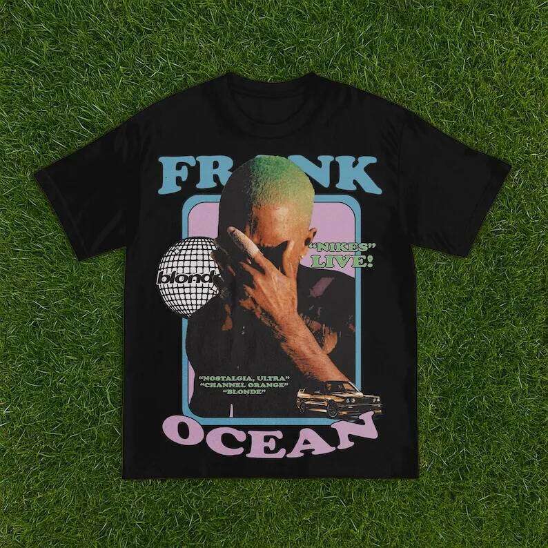 Rapper Frank Retro Graphic T Shirt Men's Hip Hop Ocean Album Clothing T-Shirts Y2k Unisex Blond Fashion Oversized Cotton T-shirt C260225