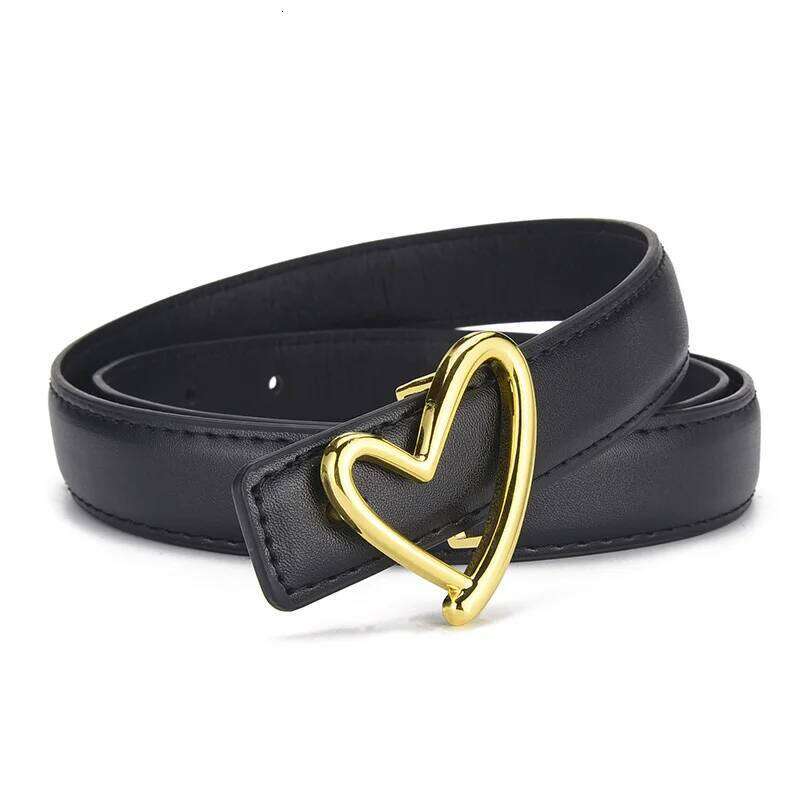 1pcs Women's Fashionable Heart-Shaped Buckle High-End Pu Leather Thin Casual Versatile Trend Jeans Ladies Belt Y260225
