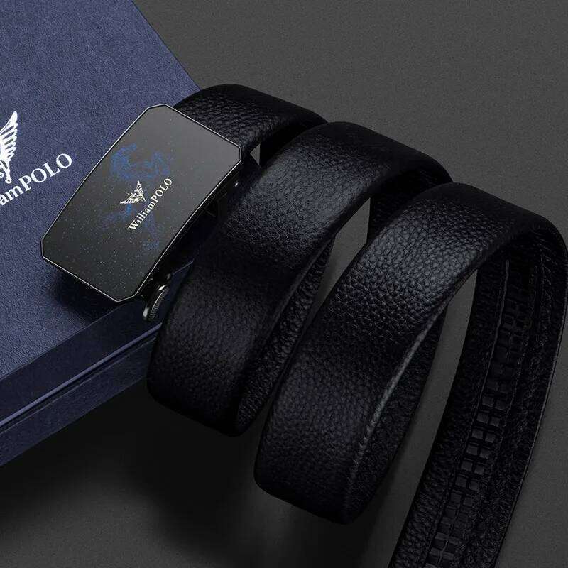 Genuine leather men's fashionable formal wear, automatic buckle belt, personalized casual pants belt Y260225