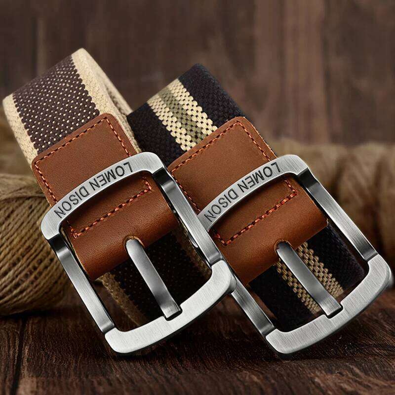 Men's and women's needle buckle canvas casual cargo Korean version of the tide male student youth outdoor belt Y260225