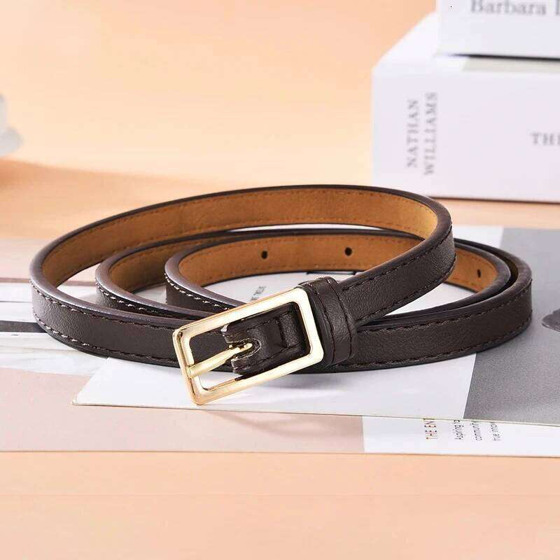 Women's Minimalist Trendy Thin High End Authentic Casual Versatile Needle Button Belt with Skirts Jeans Lady Belts New Y260225