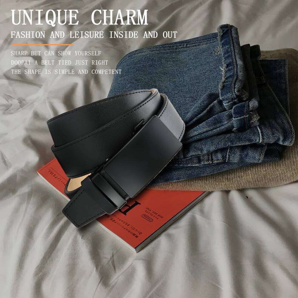 High-quality Buckle Jeans Cowhide Casual Business Denim Belt Men's Fashion Designer 2025 New Style Y260225