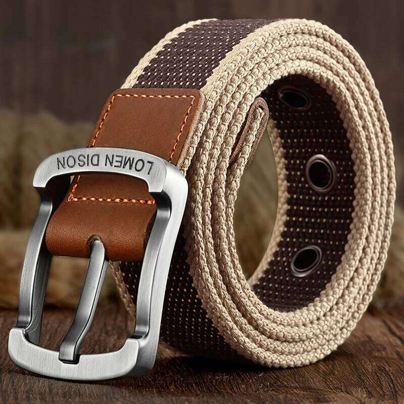 Men's and women's needle buckle canvas casual cargo Korean version of the tide male student youth outdoor belt Y260225