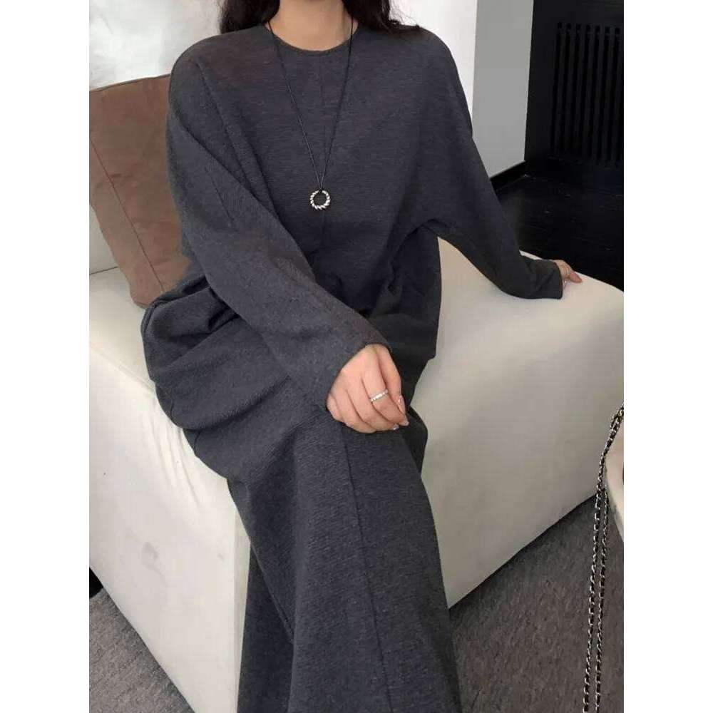 Autumn Winter Knitted Sweater Dresss Women Lazy Oaf Korean Loose Woman Female Jumper Dress Ladies Dresses Vestidos XJ260225