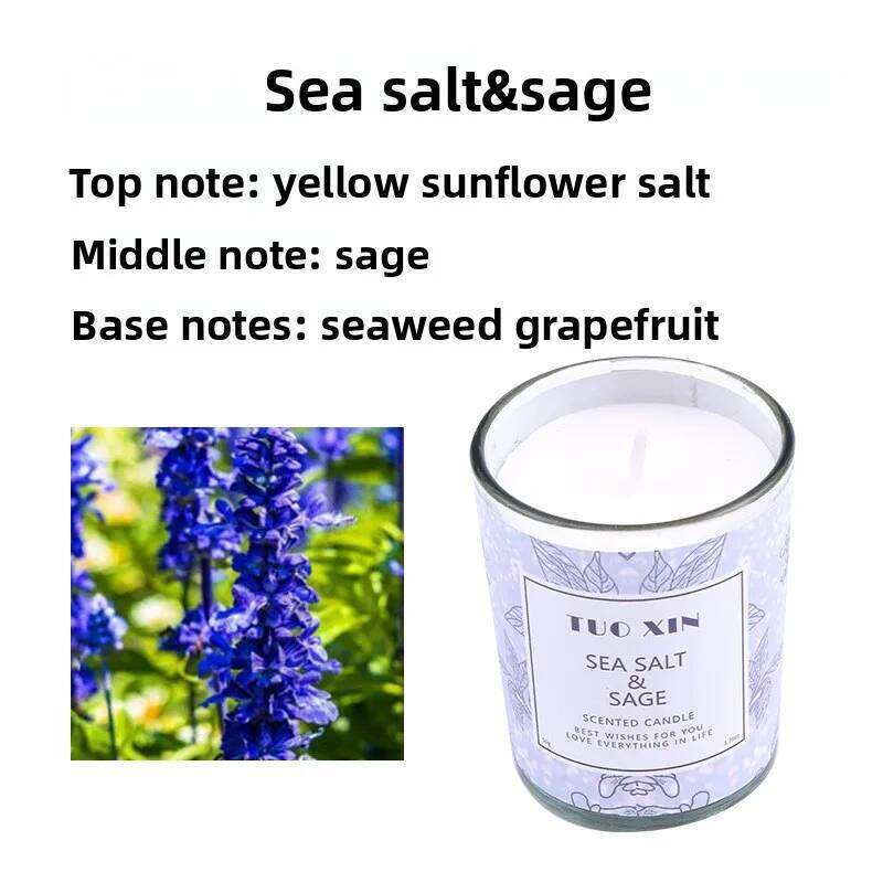 Scented Home Aromatherapy Glass Jar Natural Wax Aromatic Candles for Deodorizing and Relaxation H260225
