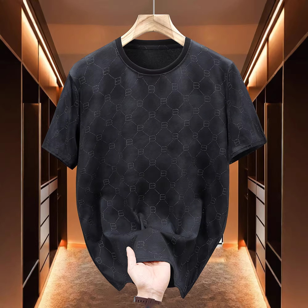 Luxury Brand Designer Clothes Men's Plus Size T-Shirt Loose Fit Summer 24 New European Style Resin Craft Extra Large Casual Men's Fashion Tr