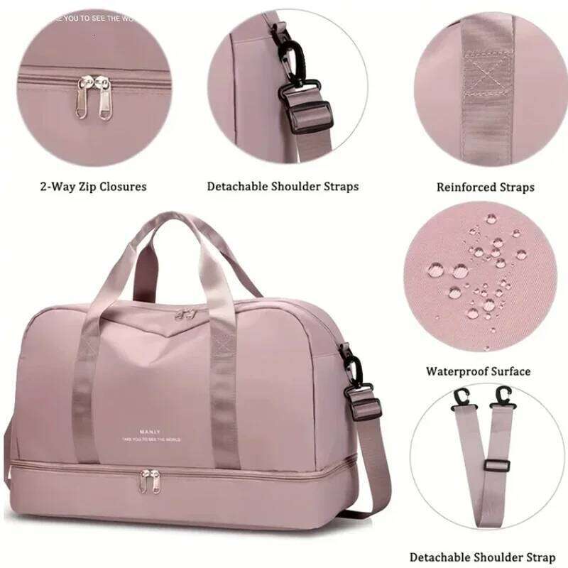 Large Capacity Sports Travel Bag, Independent Shoe Compartment, Fitness Handbag, Single Shoulder Weekend Overnight Bag Y260225