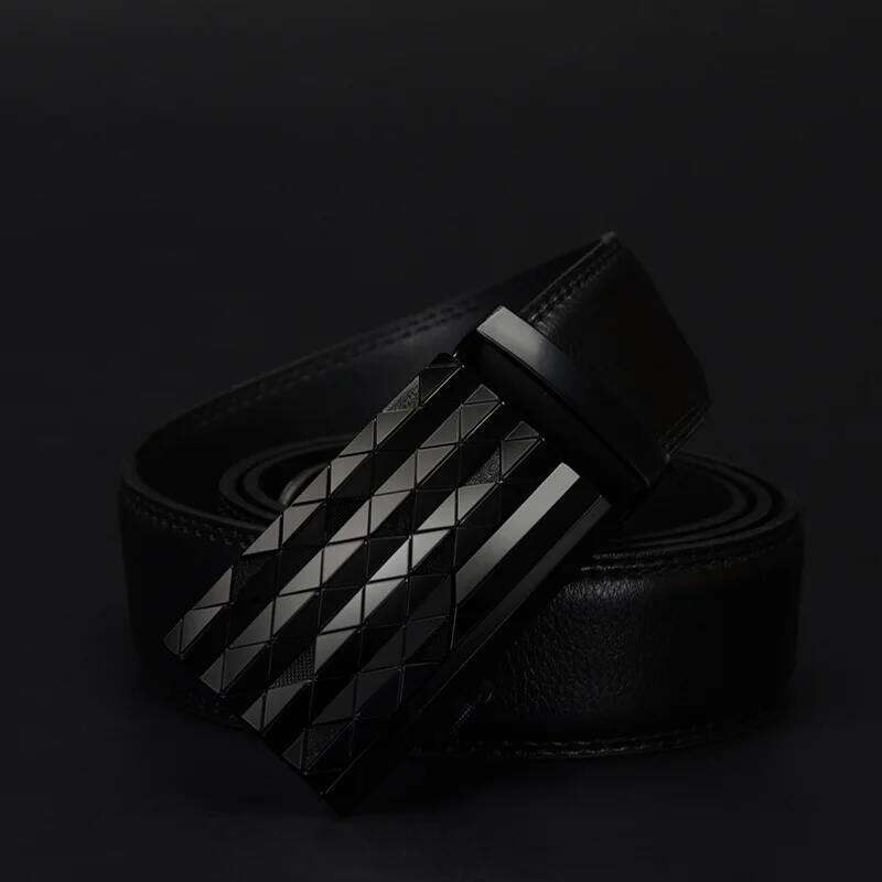 COWATHER Men's Automatic Buckle belt with Cow Genuine Leather BLACK BROWN Belts for Men brand Wide 3.5 cm CZ058 Y260225