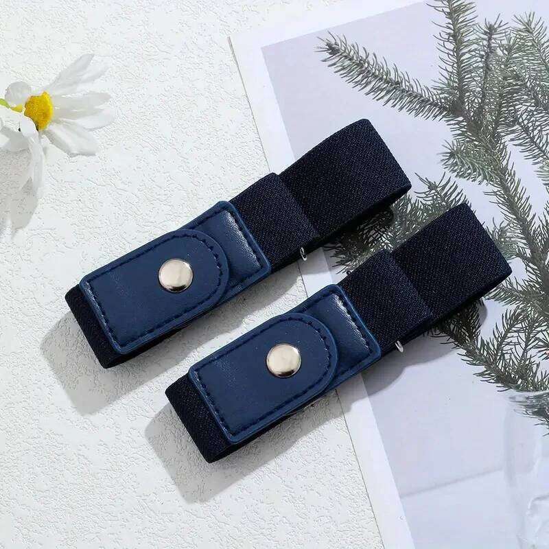 A pair of elastic jeans belt with invisible lazy people without punching holes. Y260225