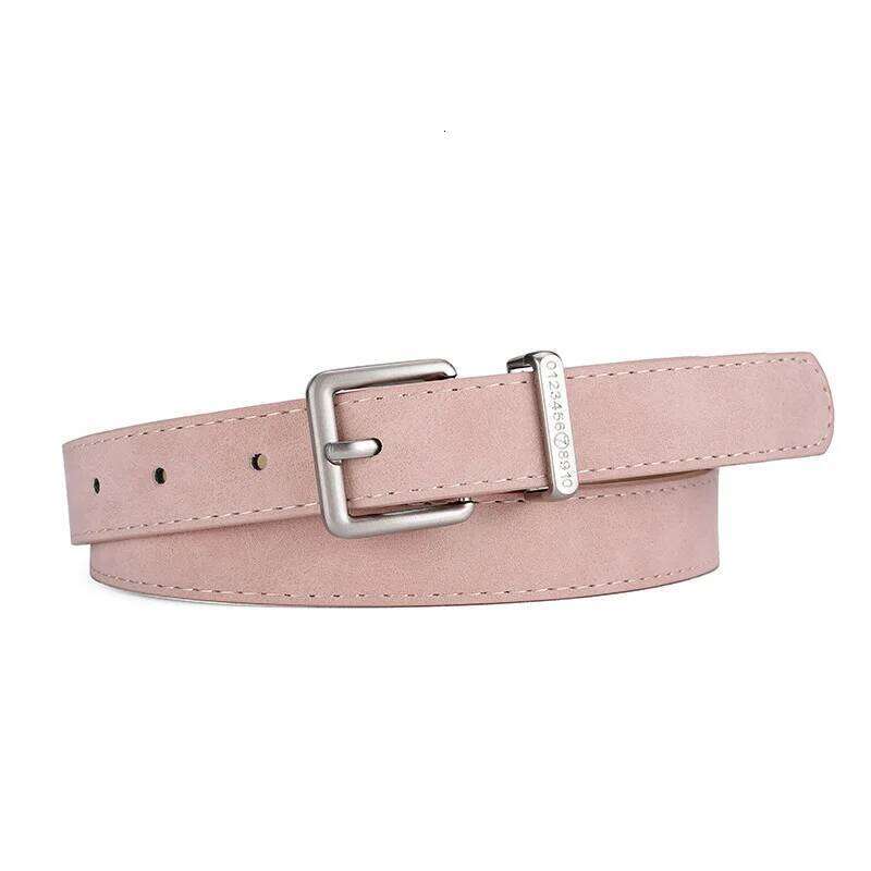 Suede Leather Pu Women's Belt Fashionable Casual All-match Jeans Accessories Girdle Gothic Retro Silver Pin Buckle Waistband Y260225