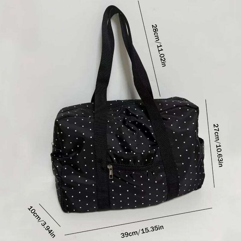 Large Capaci Oulder Sports Fitn Tote Bla Polka Dot Crossbody Faionable Trendy Youth Travel Bag Y260225