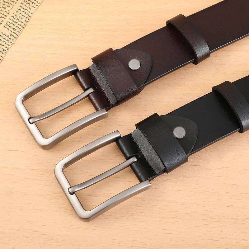 3.7cm Wide Men's with Metal Pin Buckle, Casual Jeans for Men, Unisex Synthetic Leather Pants Belt Y260225