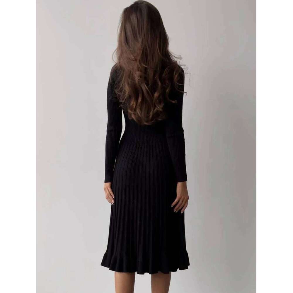 Cardigan for Women, Designed with a Lazy Style Sweater Black Slim-Fit V-Neck Design Elegant Autumn Winter Young Dress, Basic Versatile Urban Workwear,