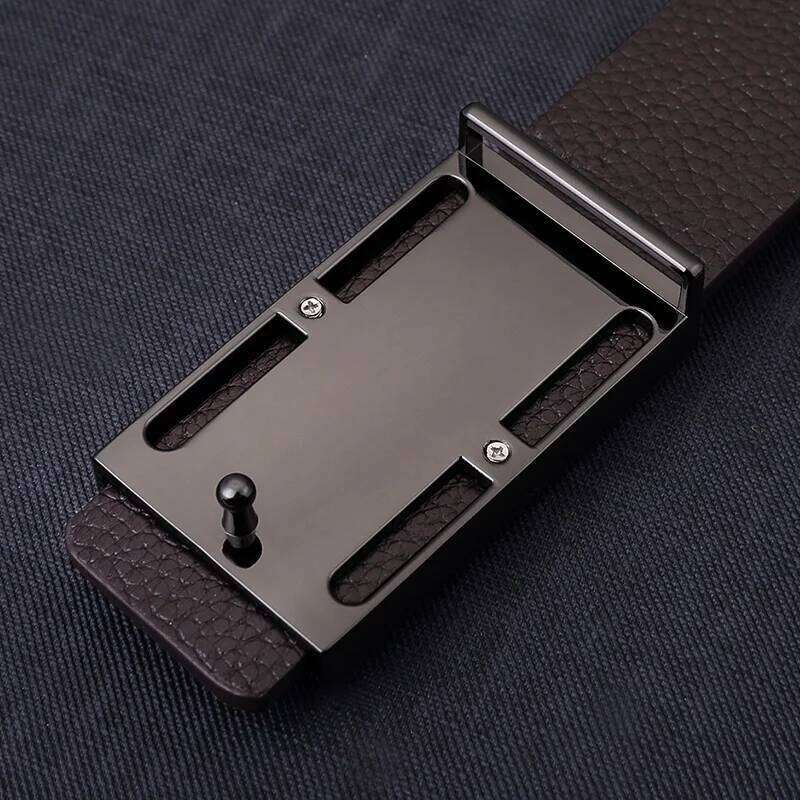 2024 Luxury Brand for Men &Women Unisex Fashion Shiny Coffee Design Buckle High Quality Waist Shaper Leather genuine Belts Y260225