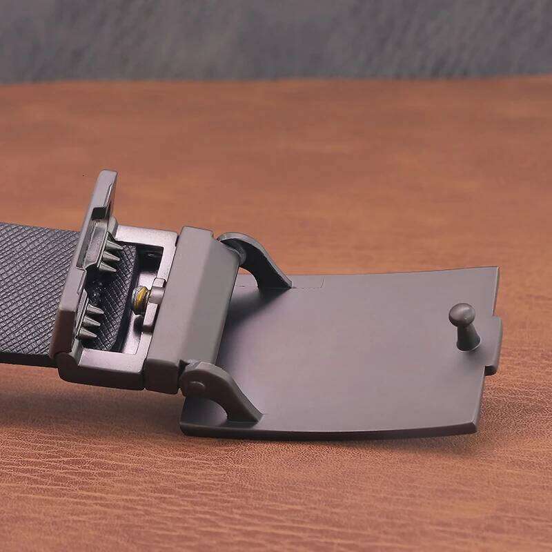 High Quality White Slider Genuine Leather Men's Designer Brand 2.9cm Wide Casual Belt Ceinture Homme Black Luxury Y260225