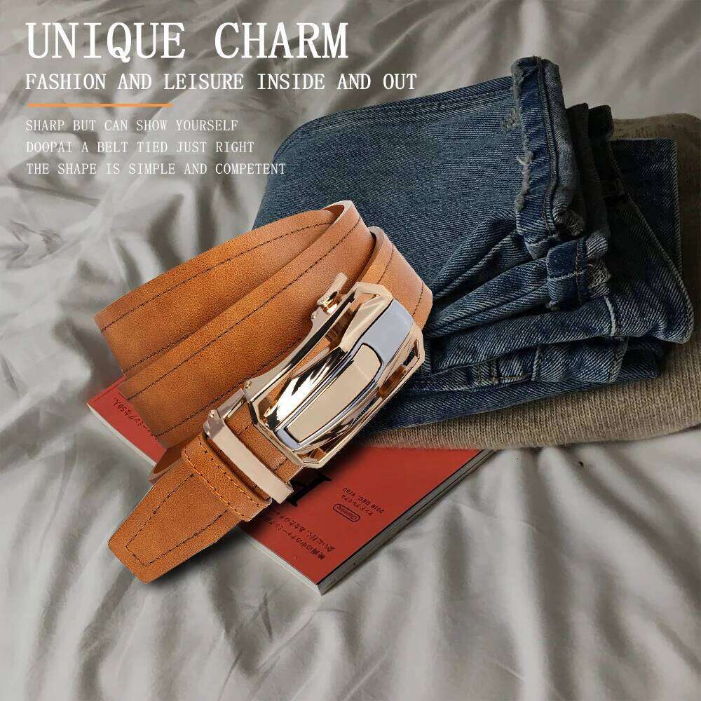 Automatic Buckle Luxury Brand Belts Men Leather Strap Casual Business For Men's Gifts Winter Y260225
