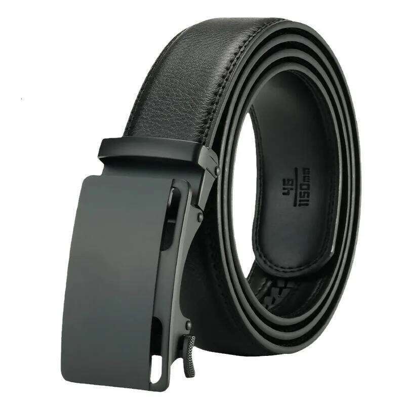 Genuine Metal Automatic Buckle Designer Business Men's Leather Belt, Suitable for Casual Pants and Jeans Y260225