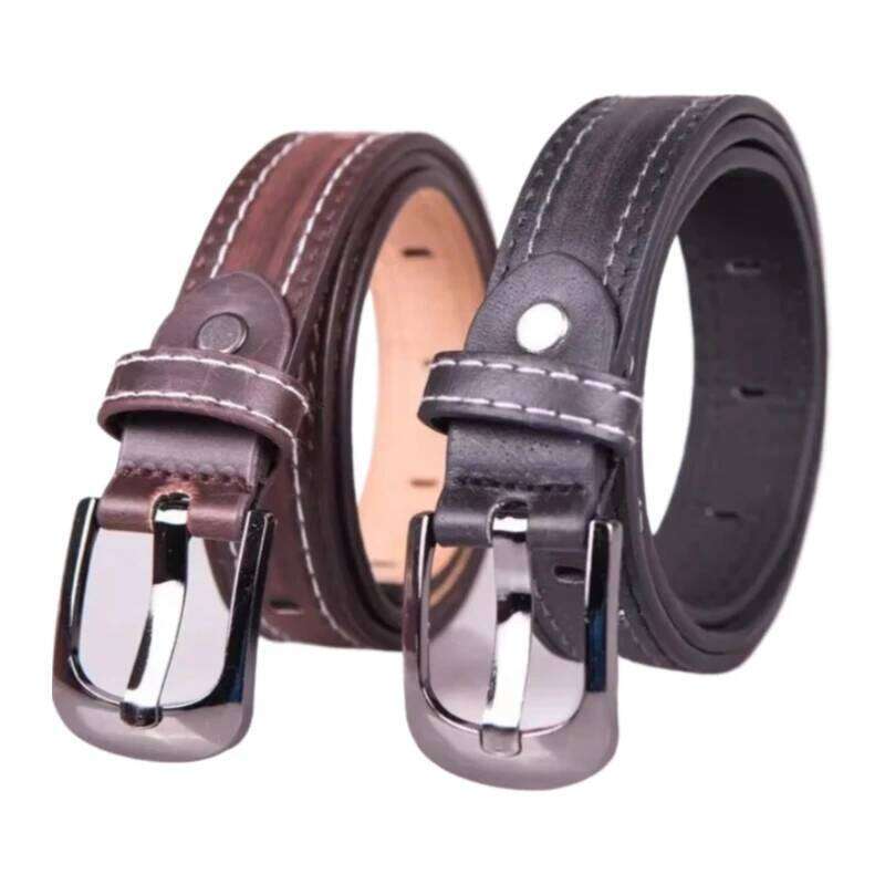 Fashion High Grade Waist Belts Boys Students Jeans Leather Strap Pin Buckle Teens Children Kids Hole Belt Y260225