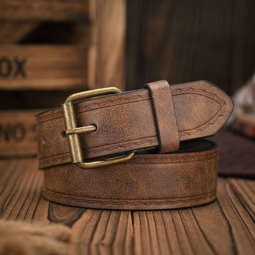 A men's and women's retro metal buckle casual style multi-color PU belt suitable for daily attendance business four seasons sen Y260225
