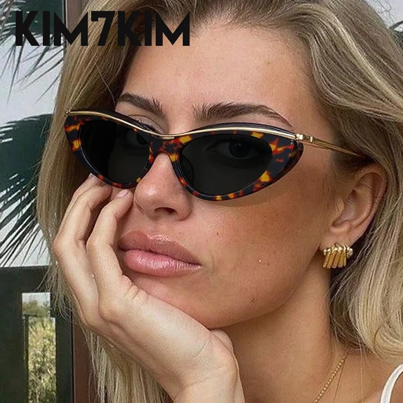 Fashion Small Cat Eye Sunglasses Women Punk Metal Frame Sunglass Vintage Sexy Traveling Eyewear UV400 Shades 260129