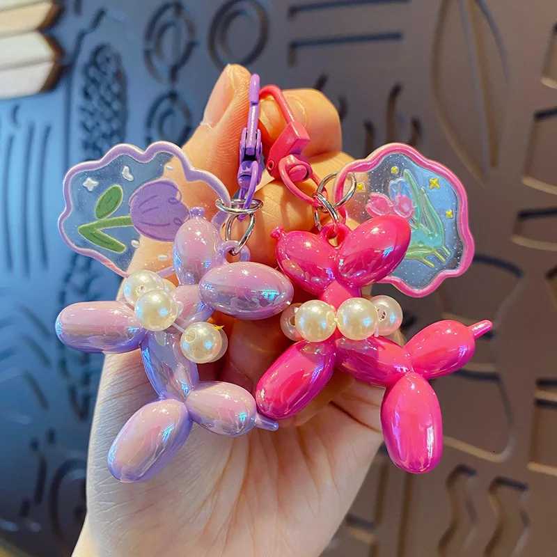 New Balloon Dog Keychain Models for Girls Sweet Ins Style Balloon Dog Phone Chain Key Buckle Accessories Bag Pendant Toys New H260225