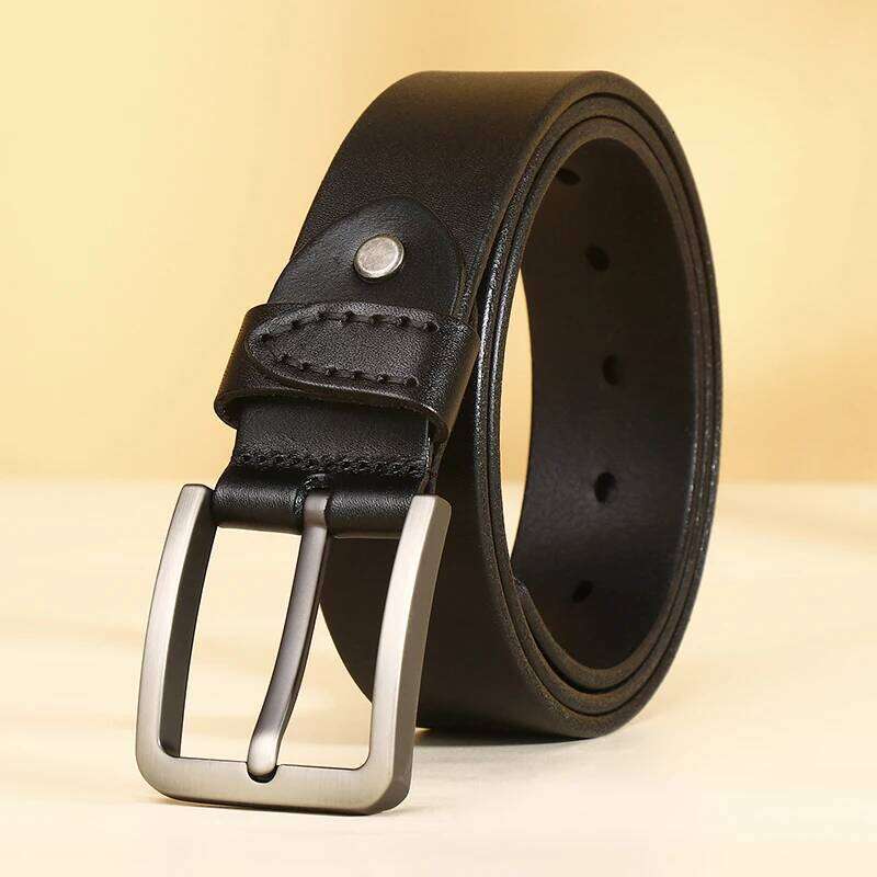 3.8CM Cowhide Buckle Top All-match Casual Jeans Belts High Quality Male Genuine Leather Belt For Men Y260225