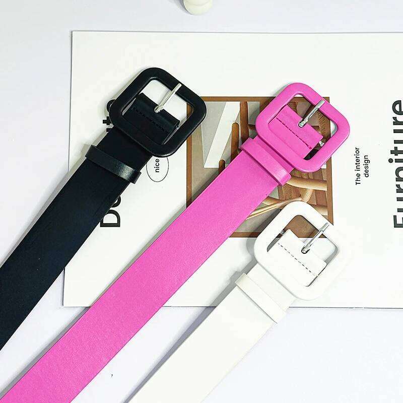 Y2k Pink for Women 2024 New Square Buckle Belt Dopamine Spicy Girl Decoration with Skirt Versatile Trend Y260225
