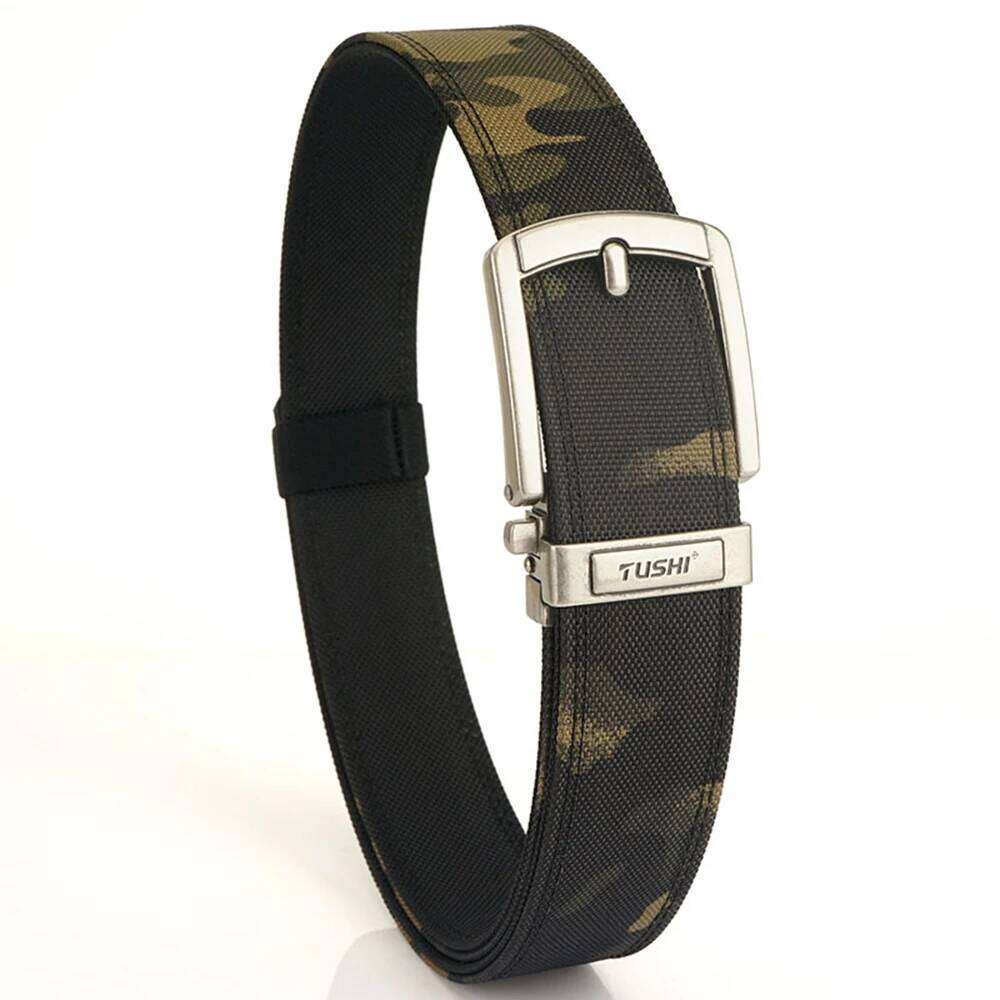 TUSHI New Military For Men Nylon Automatic Buckle Gun Police Tactical Belt Outdoor Secretly Portable IPSC Accessories Y260225
