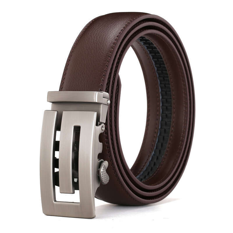 New Men's Leather Belt Alloy Automatic Buckle Business Leisure Youth Middle-aged and Elderly Belt Designer Belt 3.5cm