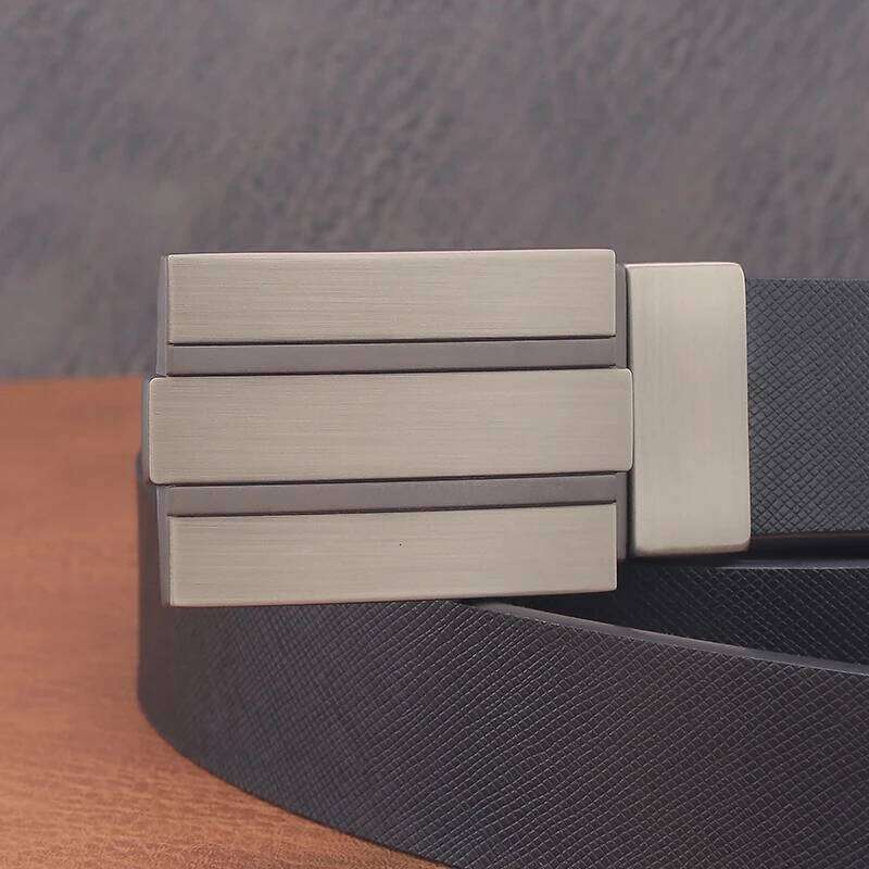 High Quality White Slider Genuine Leather Men's Designer Brand 2.9cm Wide Casual Belt Ceinture Homme Black Luxury Y260225