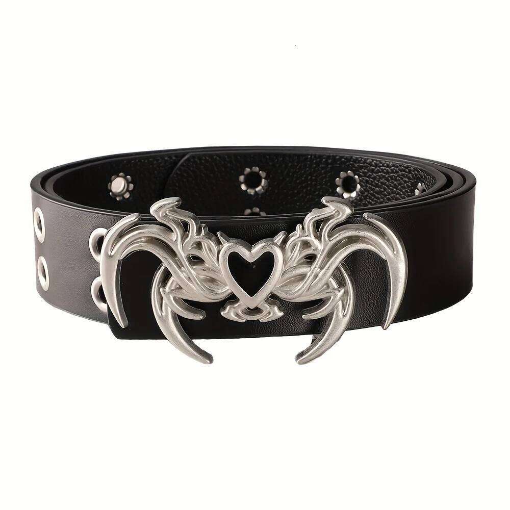 Fashion Women's Retro Gothic Punk Style Personalized Irregular Buckle Casual PU Leather Belt Y2k Belts For Men Women Y260225
