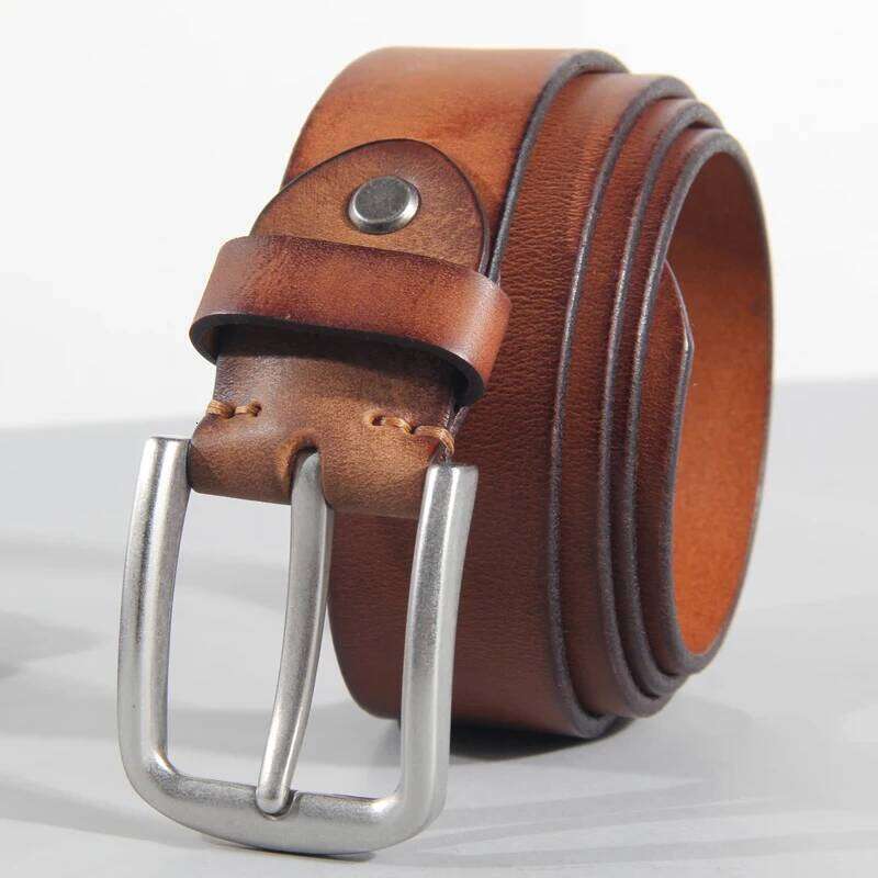Men's Top Layer Casual High Quality Belt Vintage Design Pin Buckle Genuine Leather Belts For Men Original Cowhide Y260225