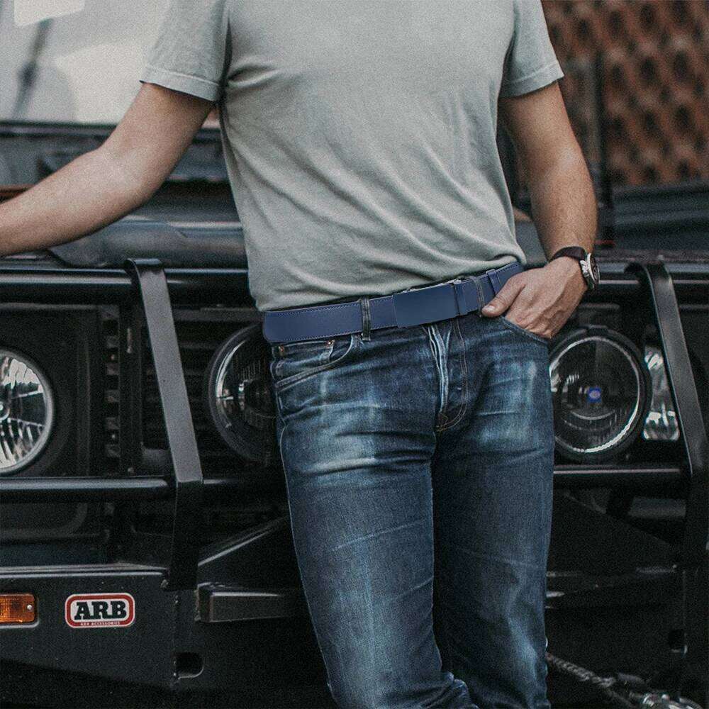 High-quality Buckle Jeans Cowhide Casual Business Denim Belt Men's Fashion Designer 2025 New Style Y260225