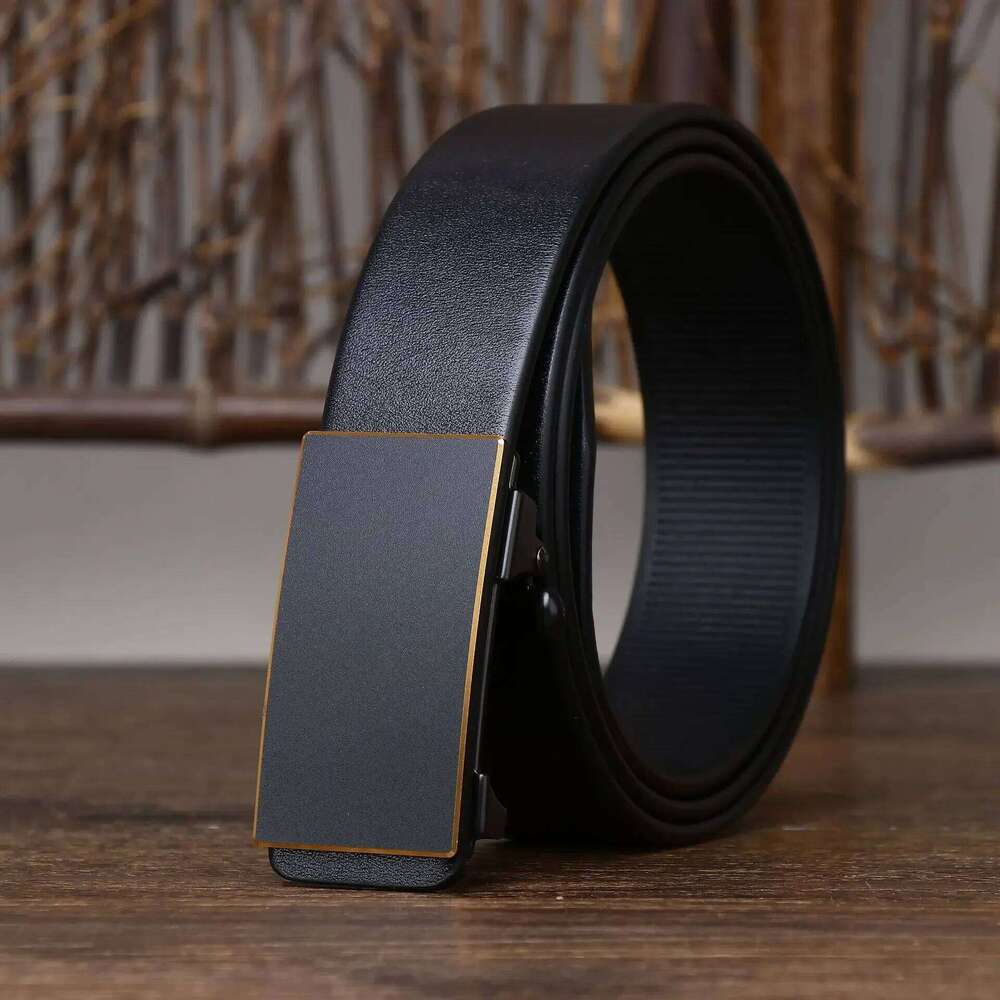 3.5CM Thick Cowhide Genuine Leathe Jeans Business Toothless Automatic Buckle Belt Men High Quality Luxury Male Strap Cintos Y260225