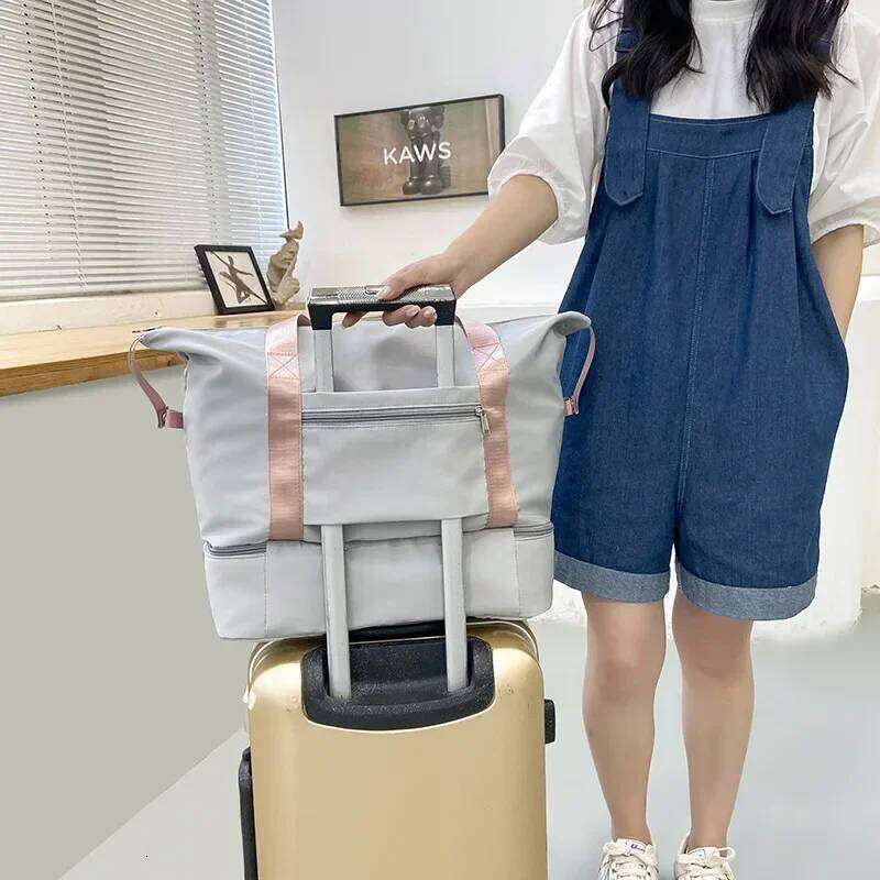 Medium Size Luggage Foldable Female Short Distance Portable Large Capacity Maternity Storage Travel Duffel Fitness Bag Y260225