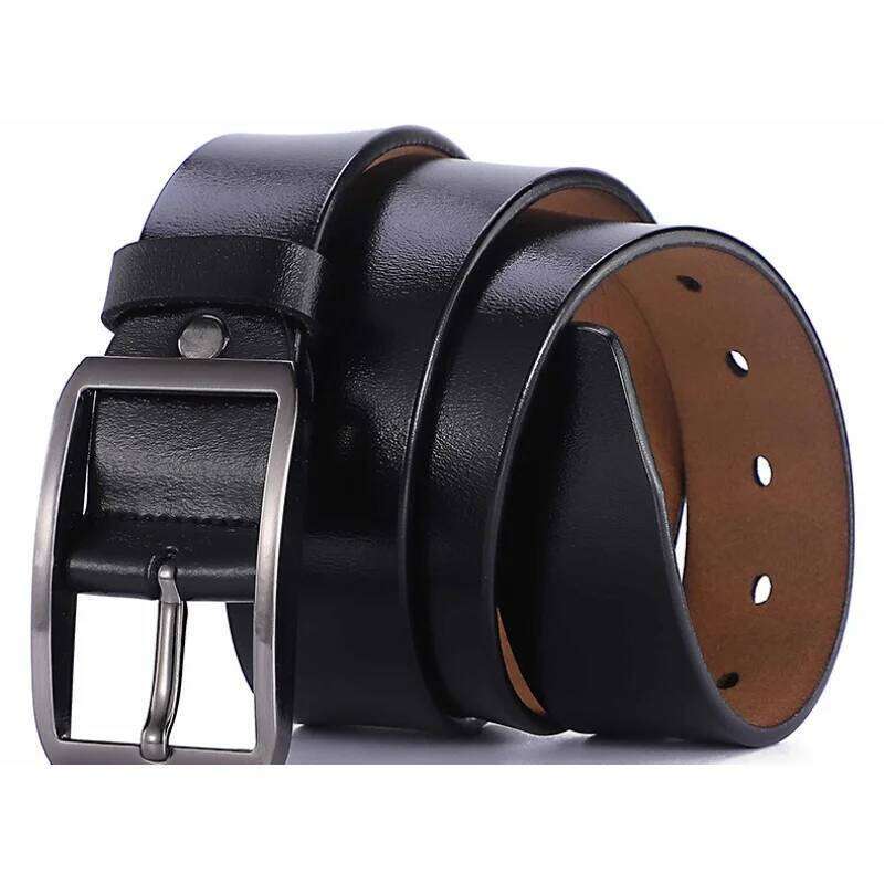 Men's High Quality Pin Buckle Waist Straps 105-140 150 160 170cm Plus Size Genuine Leather Belt Jeans Cowskin Casual Waistband Y260225