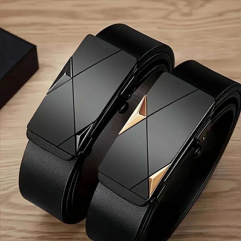 New Automatic Buckle PU Fashion Matching Men's Business Casual Belt Trendy Waist Accessories Wholesale Y260225