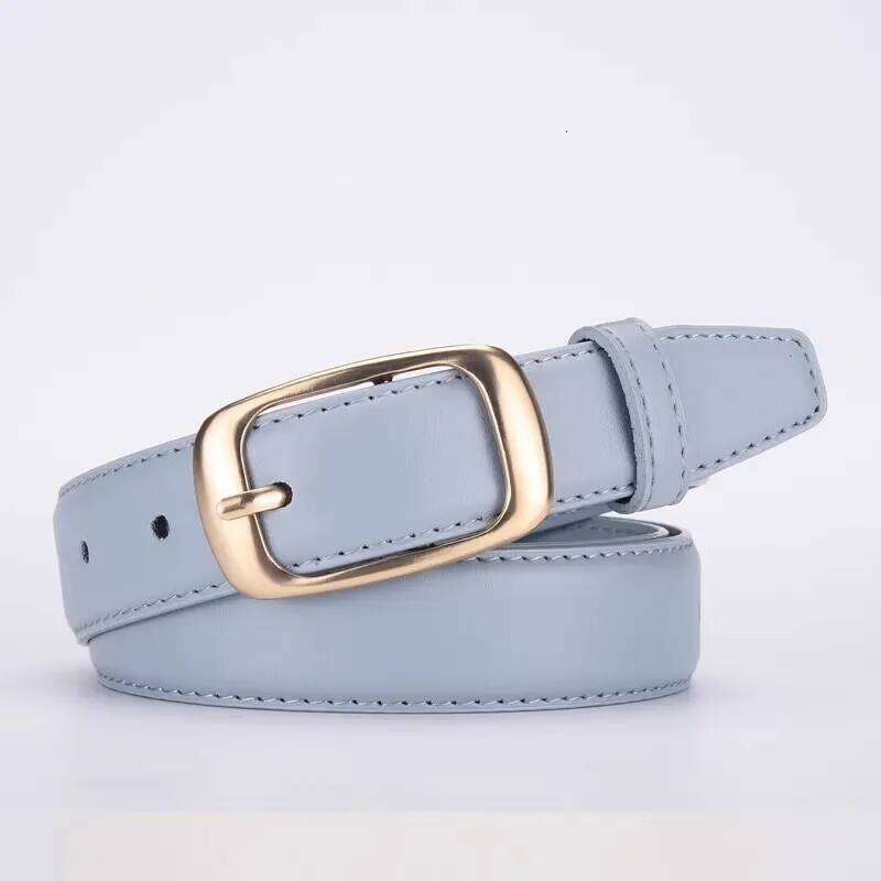 The new style jeans casual fashionable versatile, and the women's belt is decorated with black tri Y260225