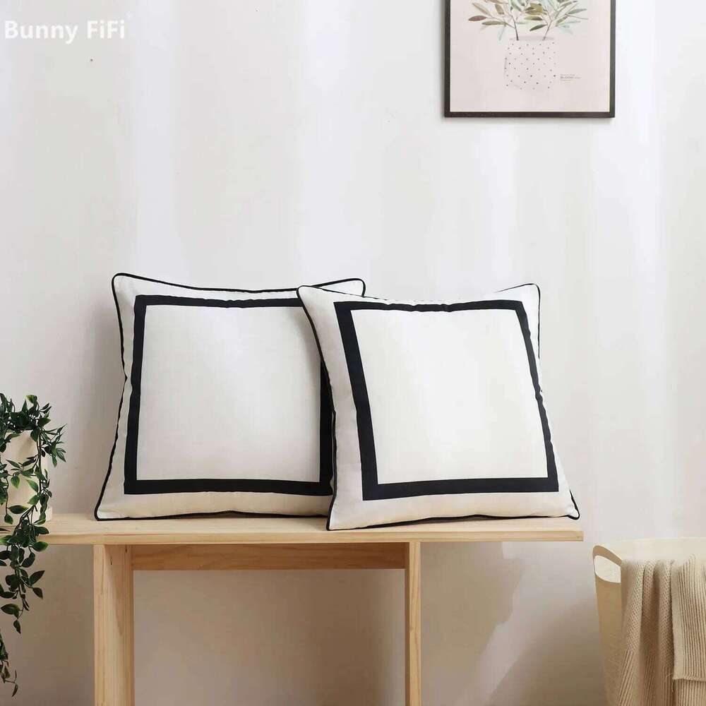 Simple Printed Cushion Cover Velvet Black Blue Square Soft Home Decoration Pillow Case Cozy Living Room Bedroom 45x45cm 40x40cm