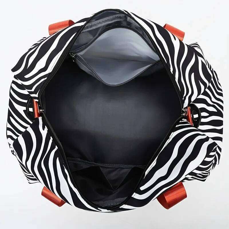 Large Capacity Nylon Travel Duffle with Animal Print, Sports Gym Storage Bag, Portable Women'S Weekender Overnight Bag Y260225