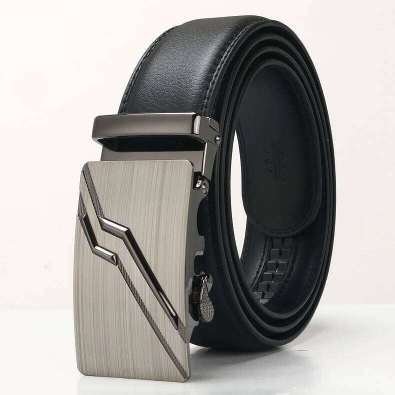 3.5cm New Men's Leather Alloy Automatic Buckle Business Leisure Youth Middle-aged and Elderly Designer Belt for Men Y260225