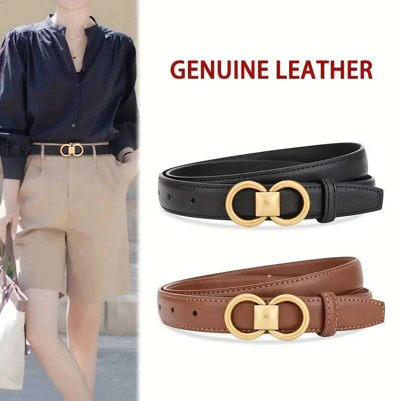 Genuine Cowhide Leather for New Versatile Decorative Suit Belt Fashionable Black Trendy Jeans Belts women Y260225