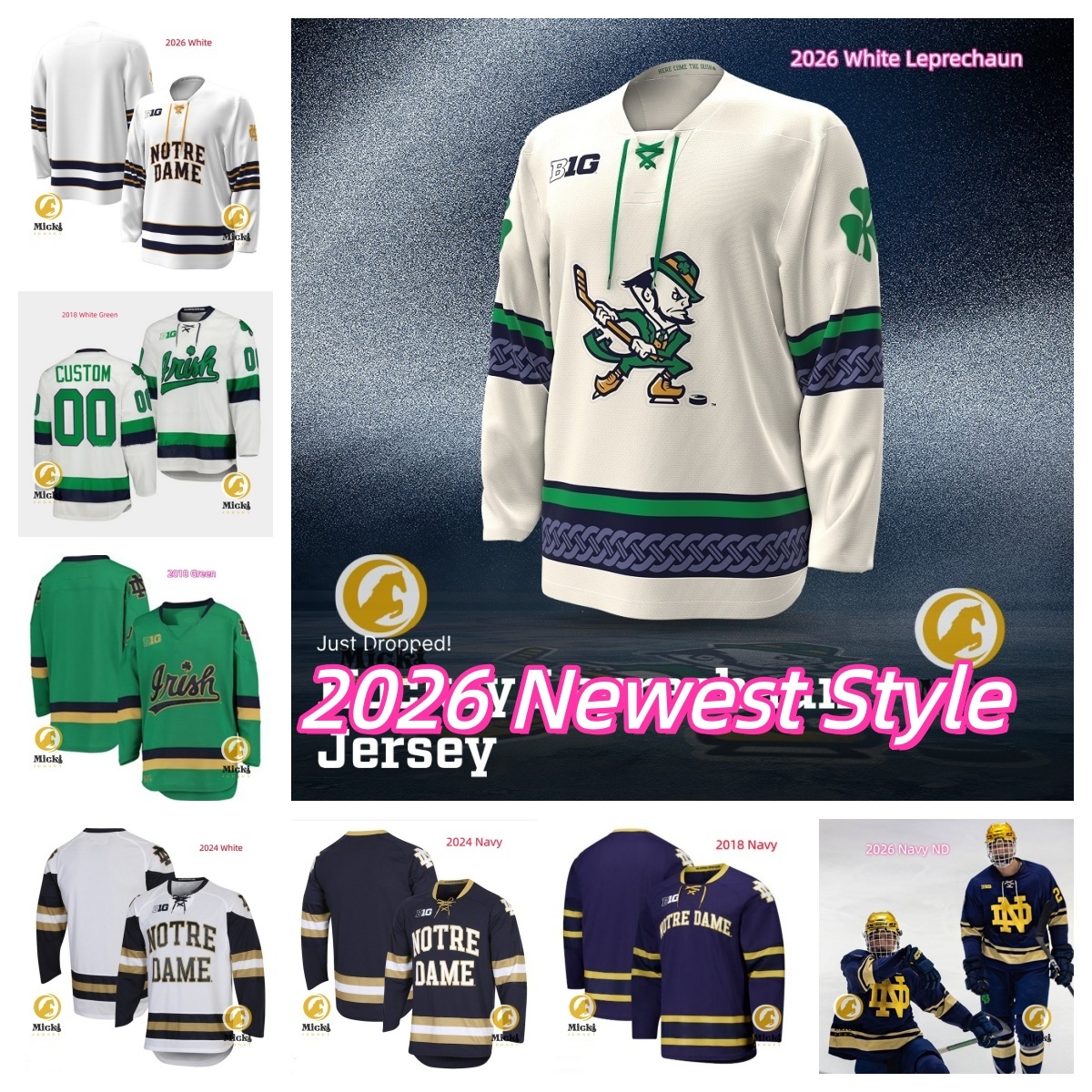 Nicholas Kempf Hockey Jersey 2 Jimmy Jurcev Nick Leivermann Ben Brinkman Mike Mastrodomenico Chase Blackmun Jake Boltmann NotreDame FightingIrish Jerseys