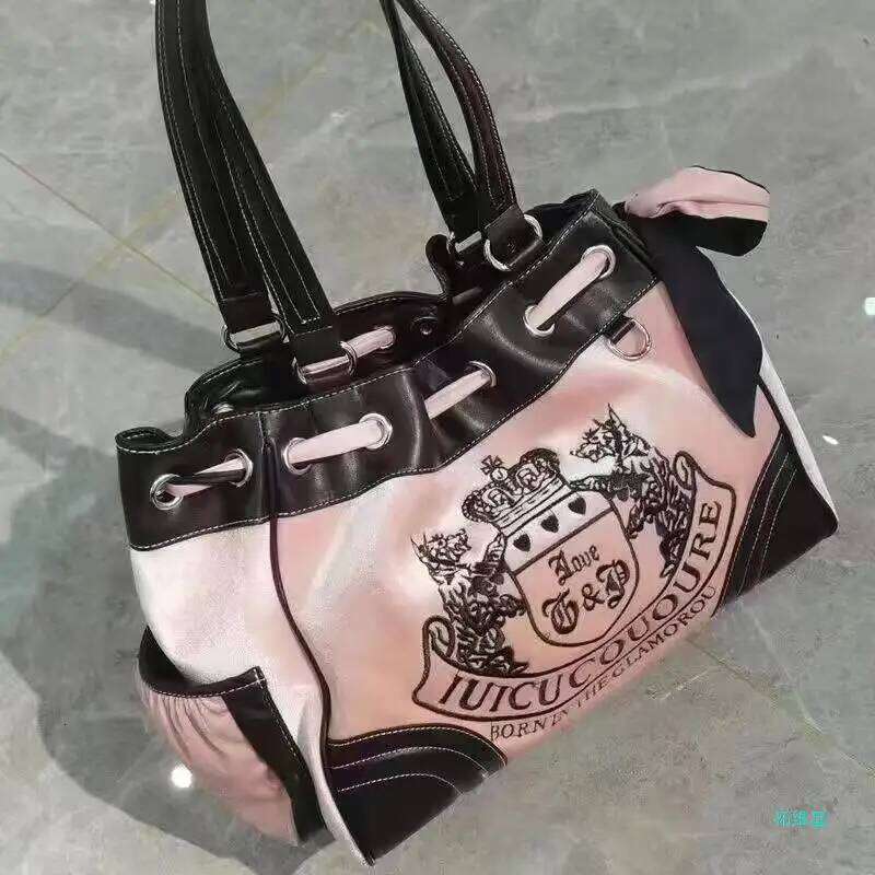 Women Blue Pink Top-handle Large Capacity Girls Y2k Denim Boston Bag Designer Crossbody Handbag Multi-pocket Tie-dyed Bags H260225