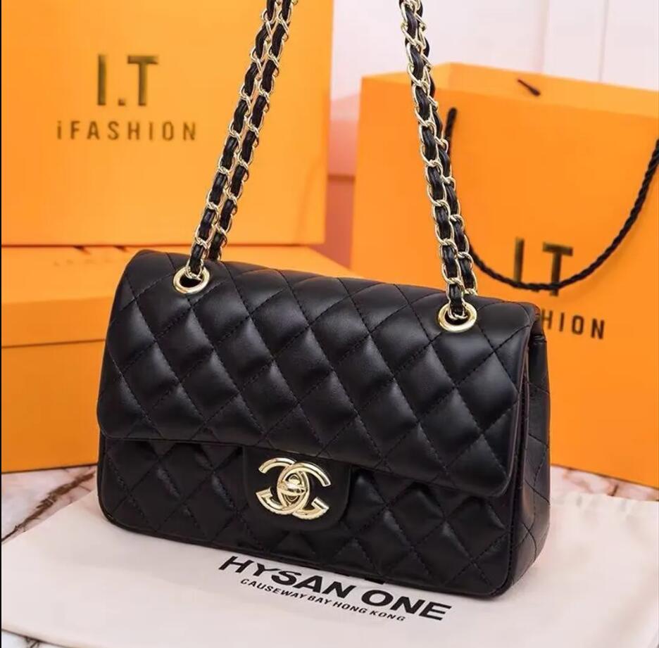 Designer Bags women Bag Plaid Flap 5A CF Caviar Shouder Handbag Gold Silver Chain Leather Gold Letter Solid Color Buckle Square Stripe Lady Messenger bag A88