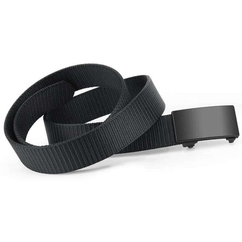2pcs Men's Outdoor Leisure Sports Toothless Quick Release Automatic Buckle Quality Black Belt Y260225