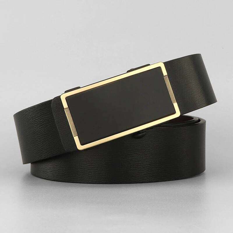 High quality Toothless cowhide genuine leather belts fashion square Automatic Buckle Waistband young men ceinture homme Z252 Y260225