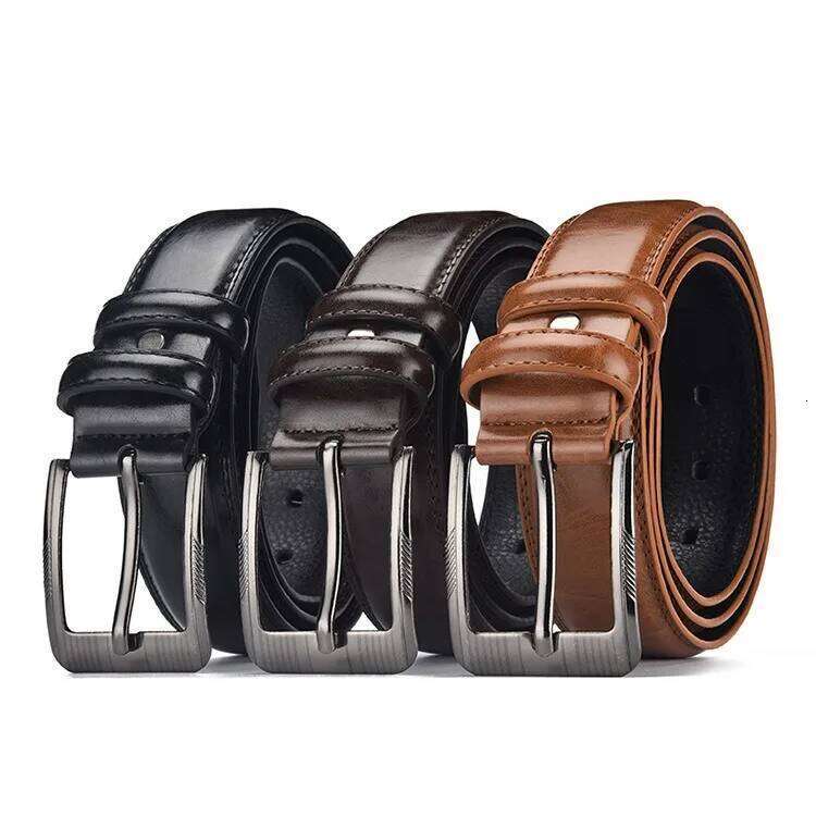 2-Pack Men's Business Pin Buckle Belts | Daily Commute Style & Festival Gift Set, Genuine Leather Y260225